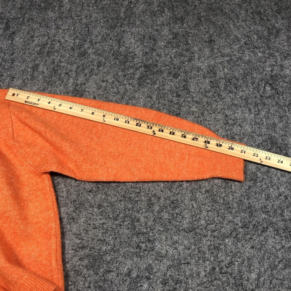 H&M Sweater Womens XS Orange Crewneck Tight Knit Pullover Stretch Long Sleeve - Picture 11 of 16